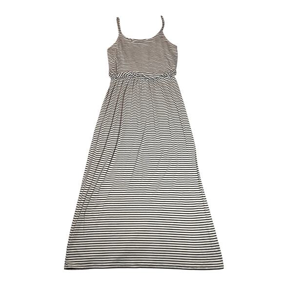 Women's Sleeveless Stripe Jersey Knit Maxi Dress Size XS Casual Coastal Boho - Picture 1 of 3
